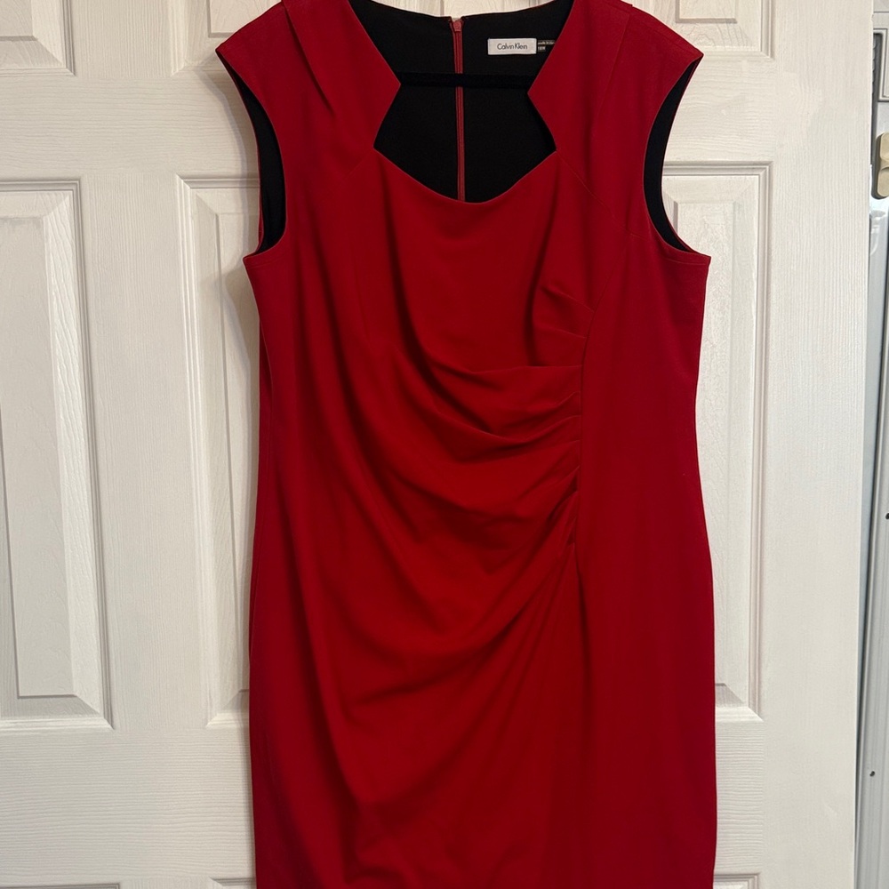 Calvin Klein Red and Black Mini Dress